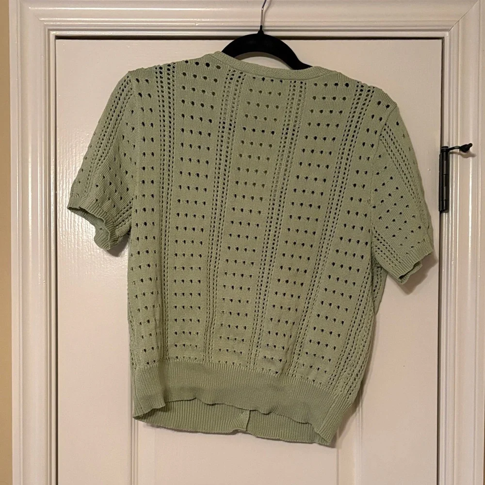 Mint Green Knit Cardigan with Buttons - Picture 7 of 7